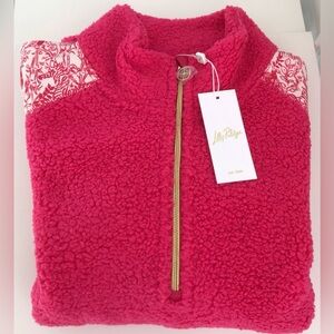 Lilly Pulitzer Sherpa Jacket Half Zip Pullover NWT